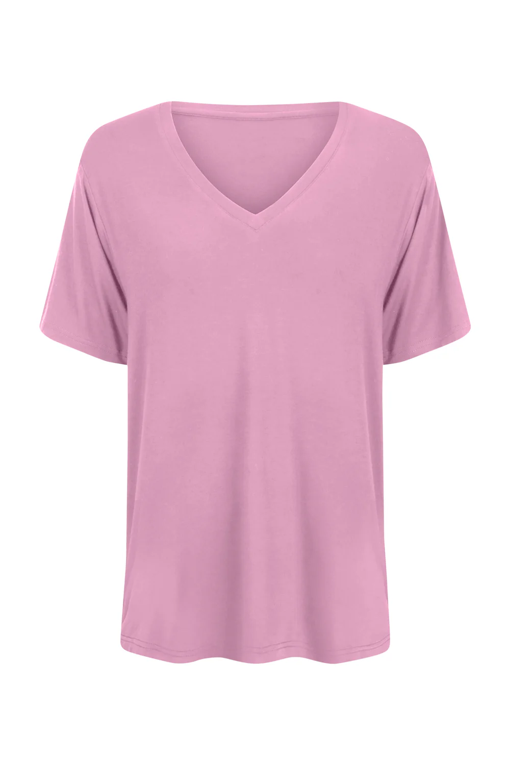 Bamboo V-Neck T-Shirt - Lavender - Image 3