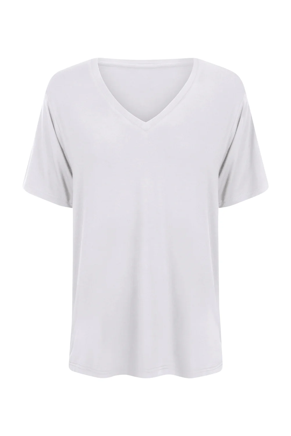 Bamboo V-Neck T-Shirt - White - Image 3