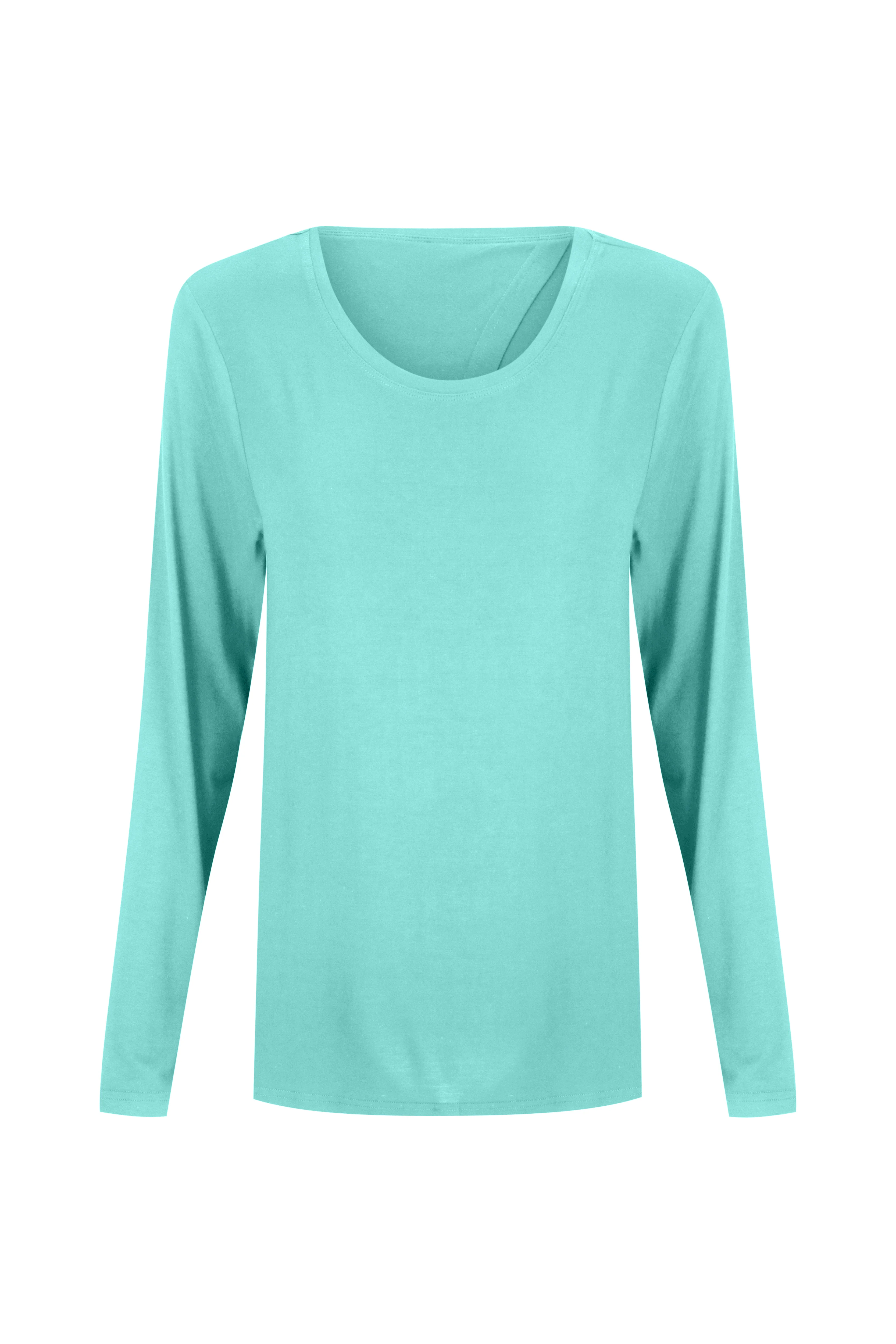 Bamboo Long Sleeve with Back Tie - Aqua