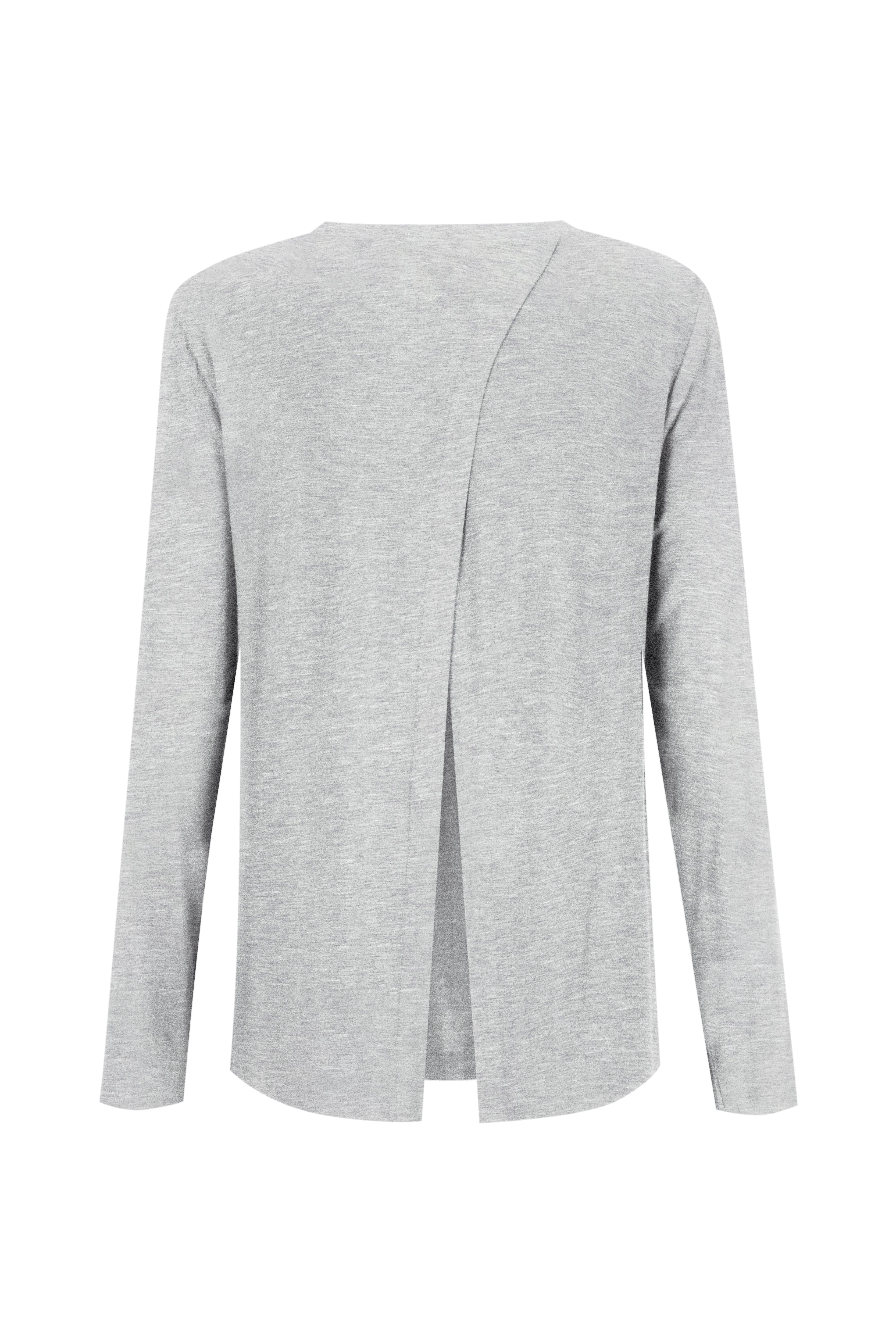 Bamboo Long Sleeve with Back Tie - Grey Marle - Image 2