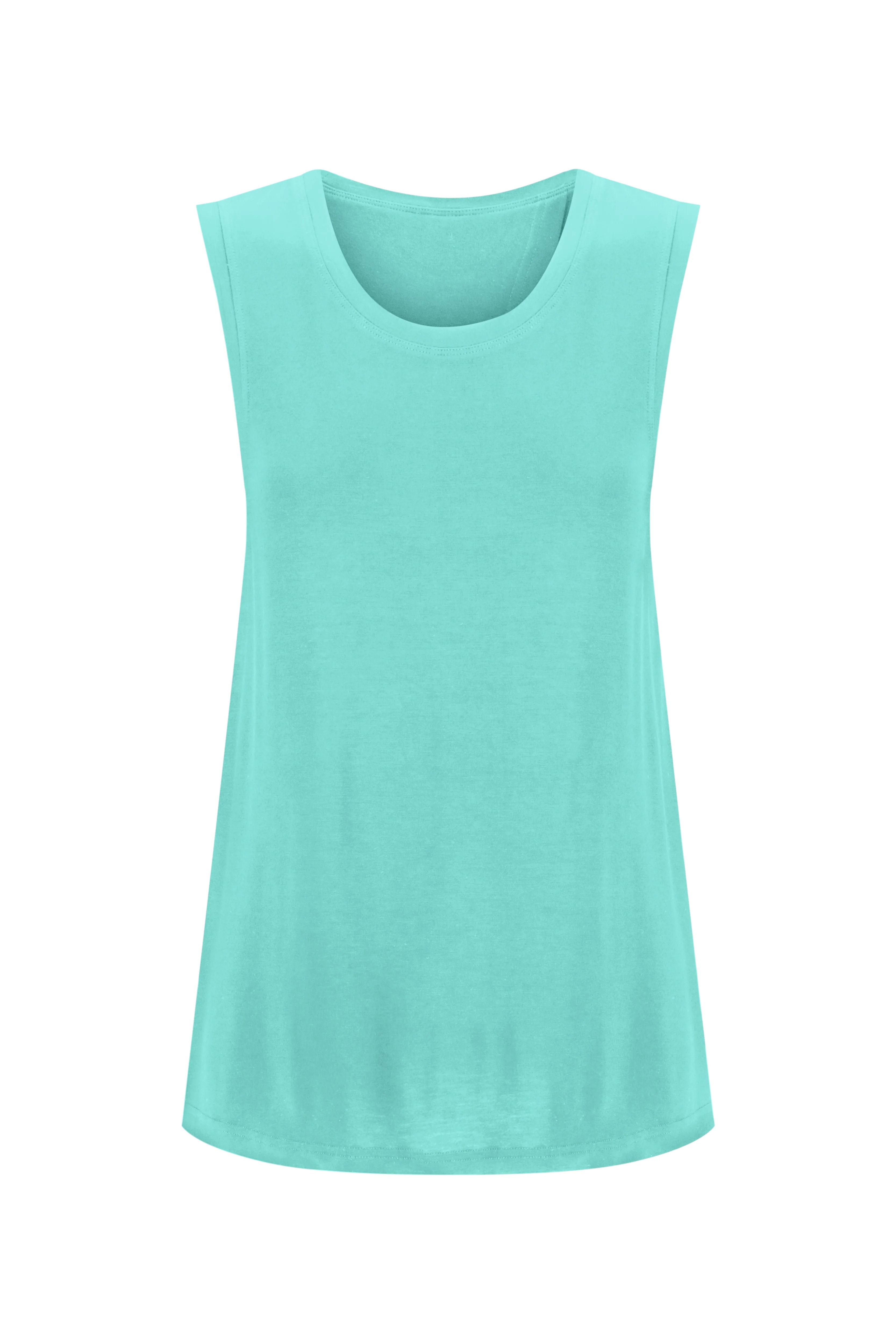 Bamboo Tank with Back Tie - Aqua