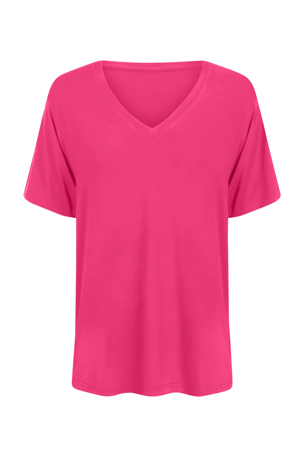 Bamboo V-Neck T-Shirt - Raspberry - Image 5