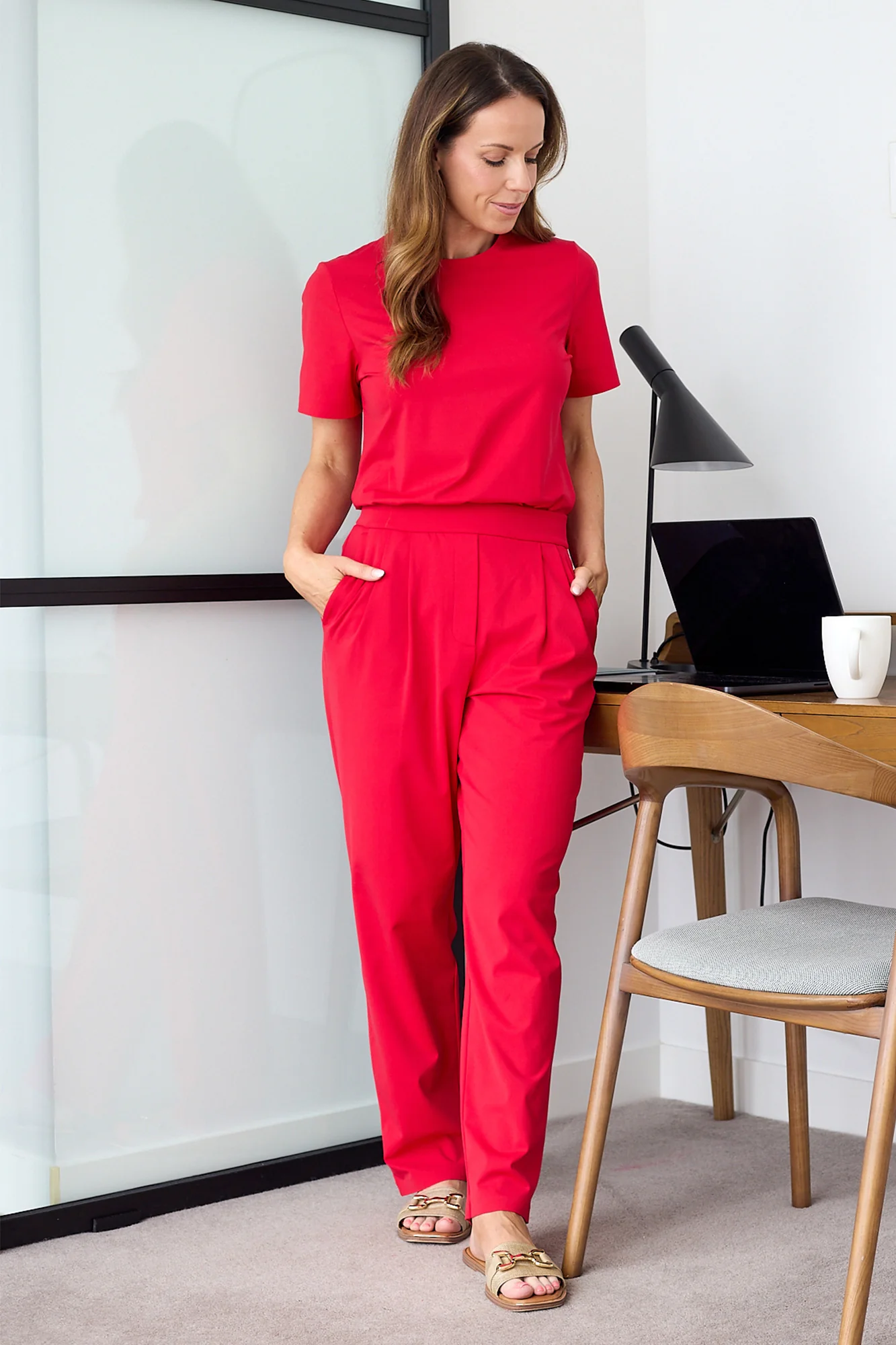 Motion Straight Leg Tailored Pant - Red - Image 4