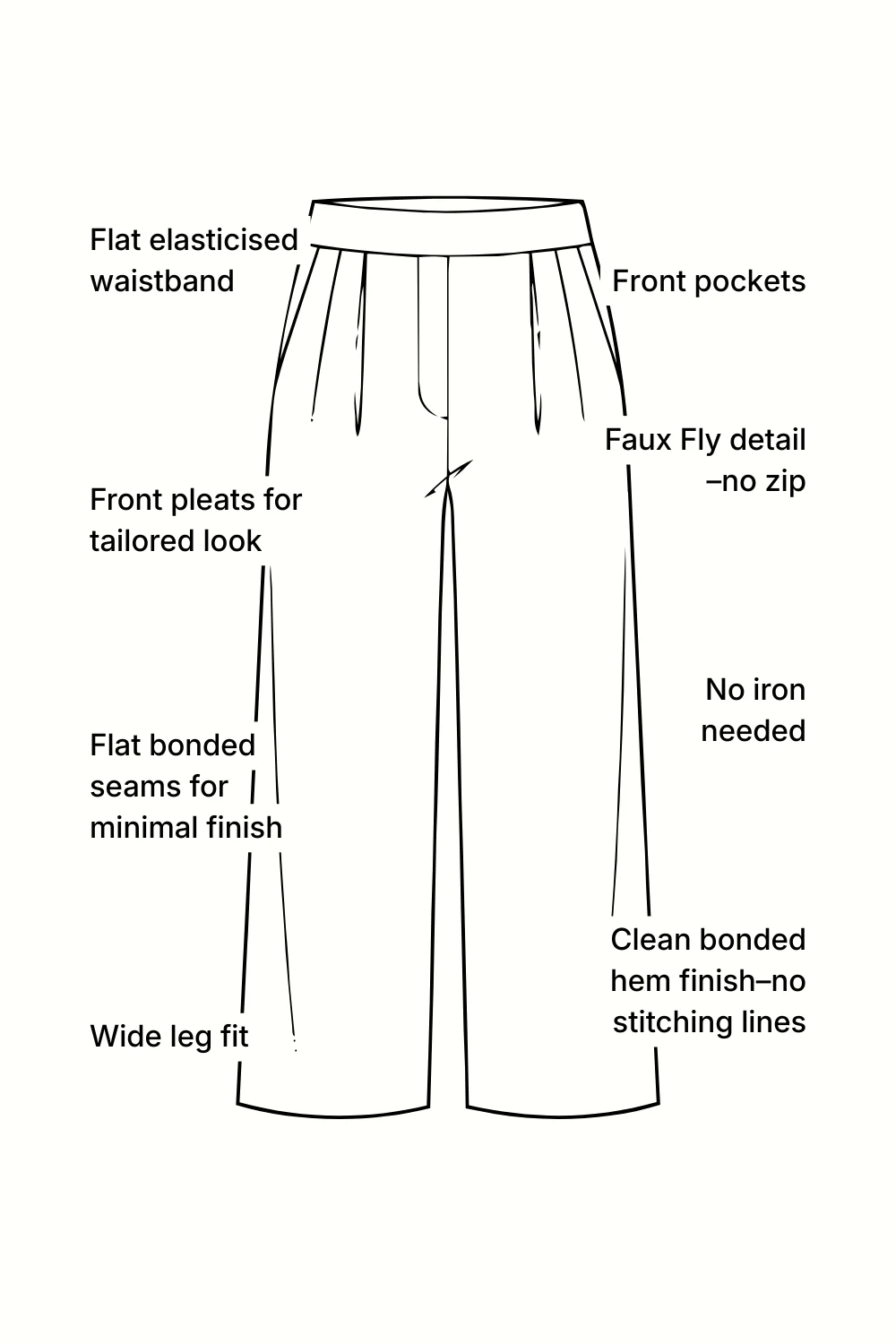 Motion Wide Leg Tailored Pant - Black - Image 9