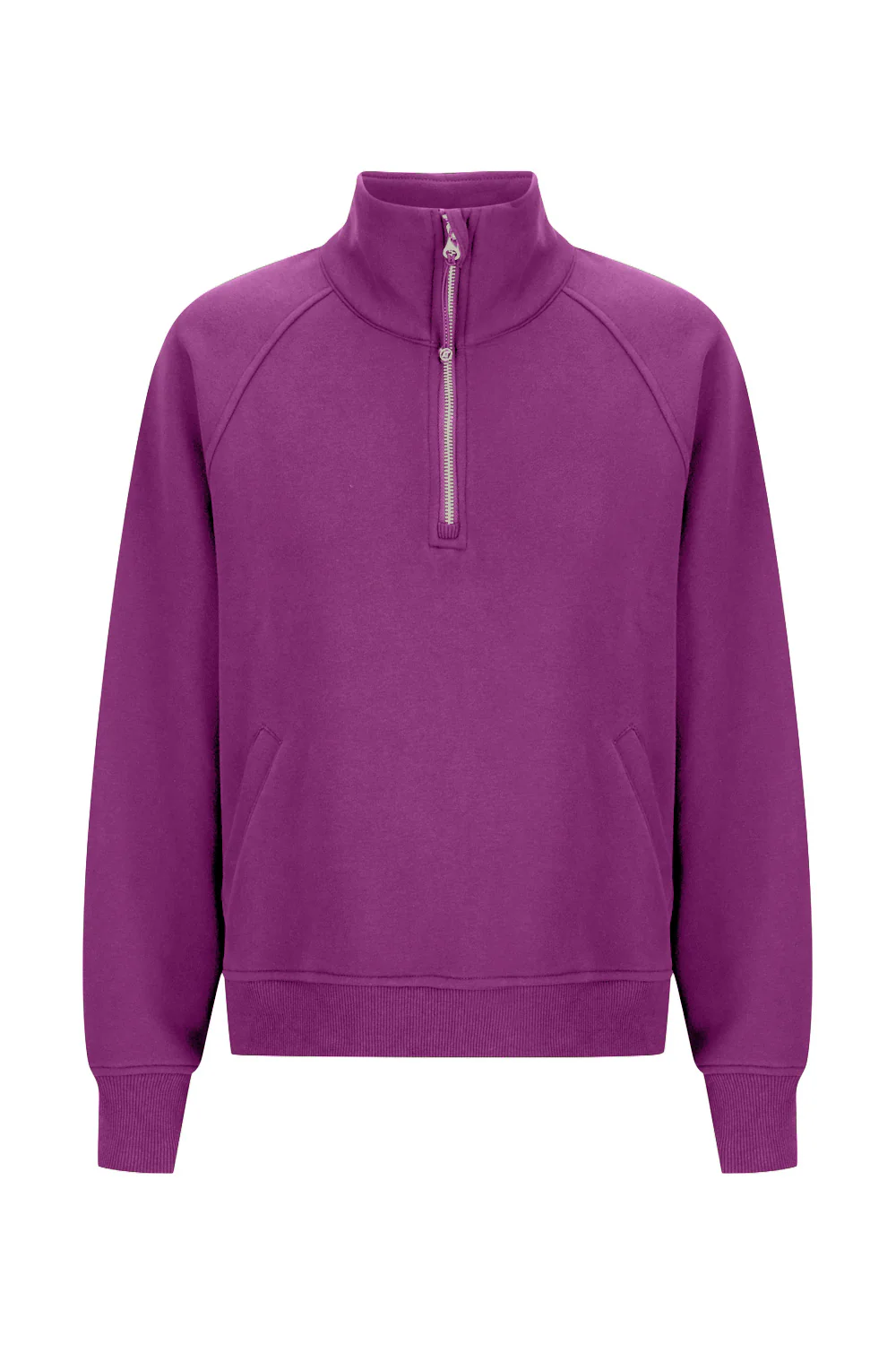 Rec Organic Fleece Half Zip Jumper - Violet - Image 4