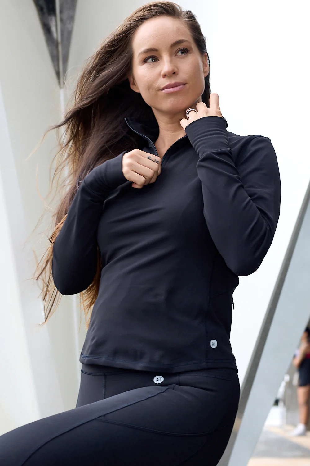 Thermal Quarter Zip Top - Black - Image 3